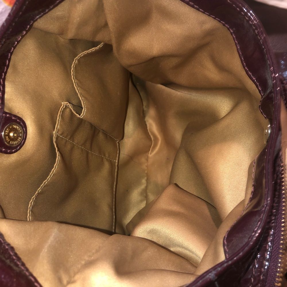 COACH Madison Purple Patent Leather Madison Paige Triple Section Shoulder Bag - Picture 13 of 17